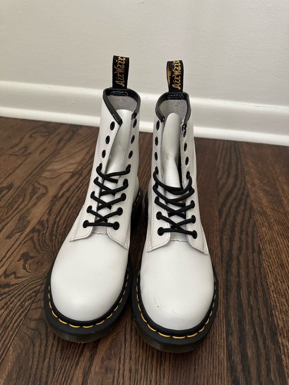 Dr. Martens White Leather Combat Boots